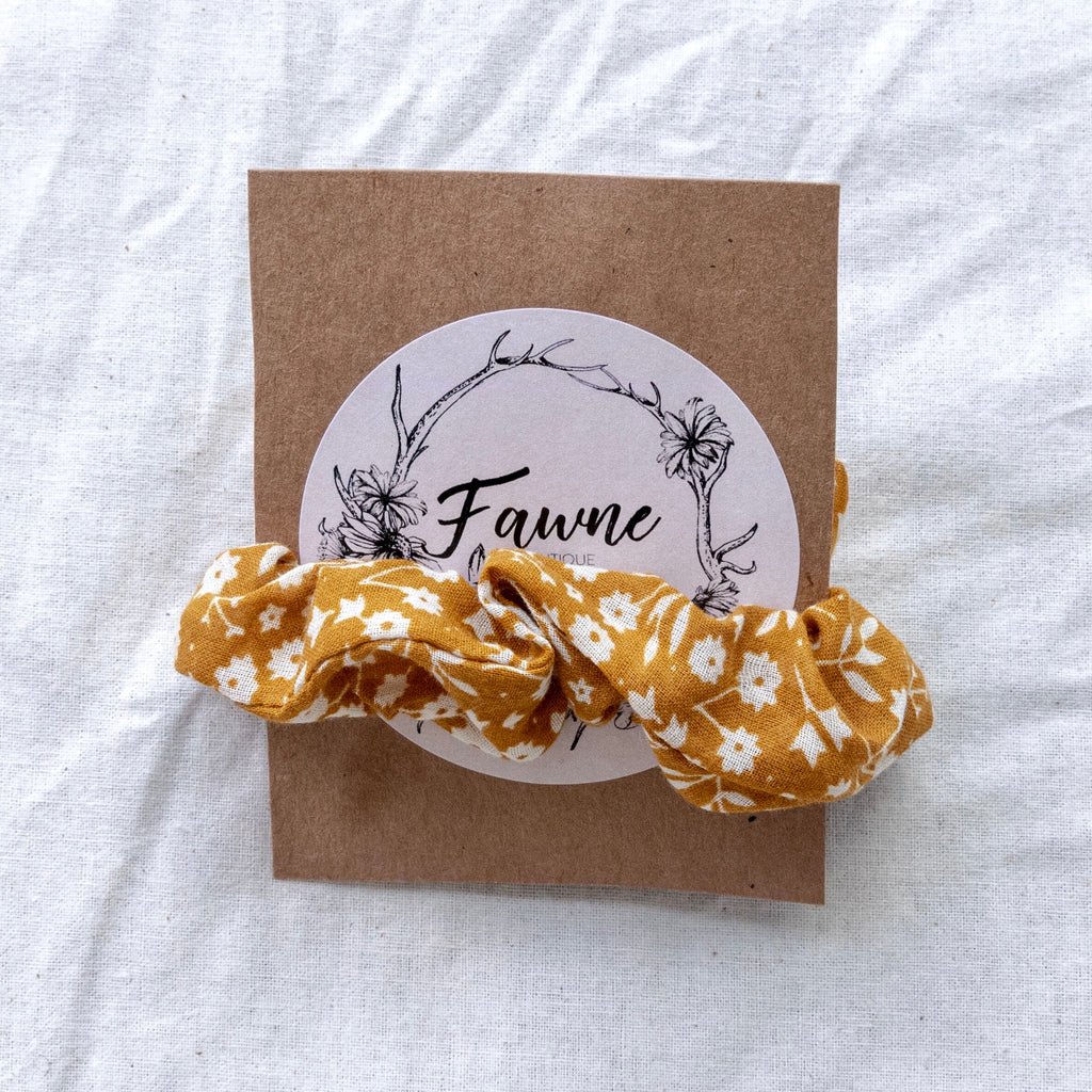 Scrunchie - Rusty Gold Floral