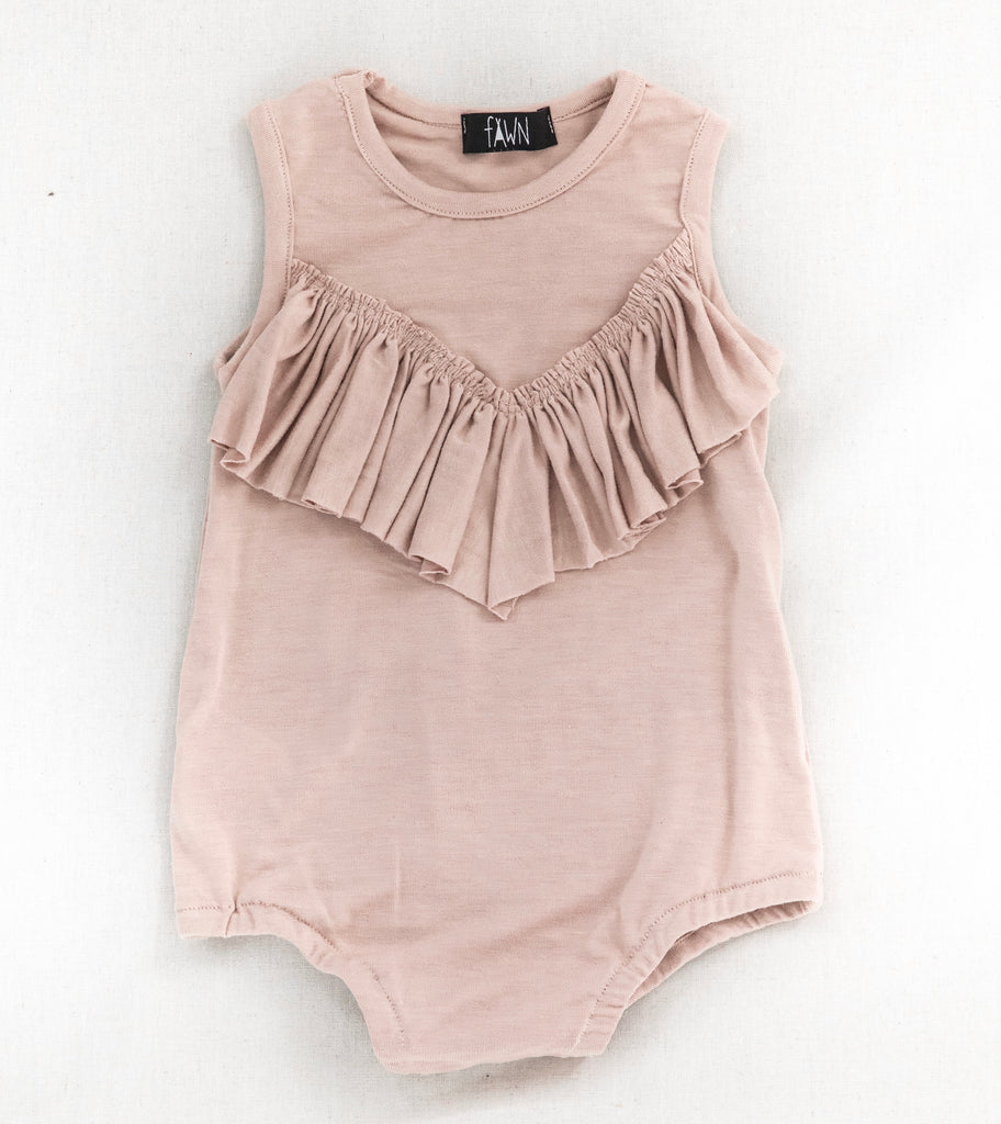 Frill Playsuit - Dusty Pink
