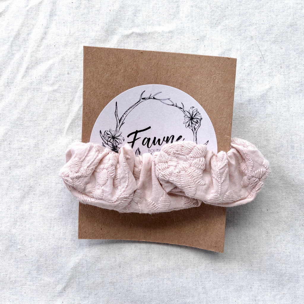 Scrunchie - Dusty Pink Embroider