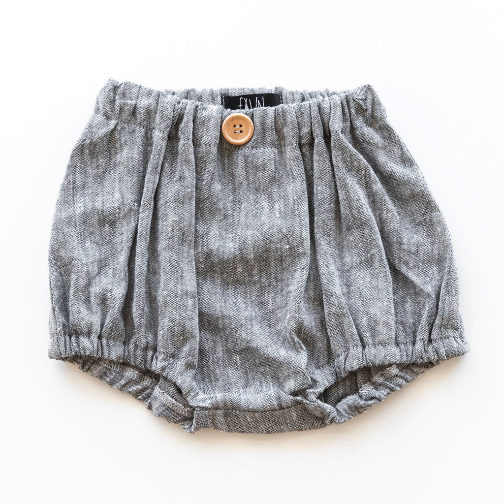 Bubble Shorts - Grey Marle Linen